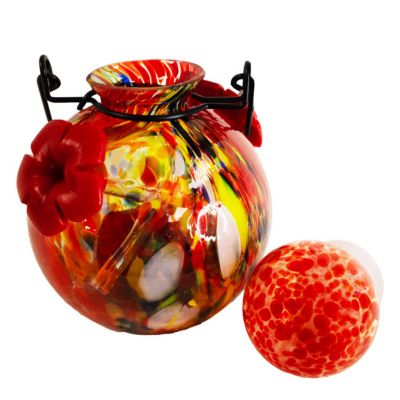 Image showing  LunaLite Globe Hummingbird Feeder, Red, 16 oz.