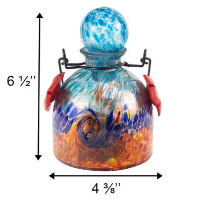 Image showing  LunaLite Bell Hummingbird Feeder, Aqua/Red