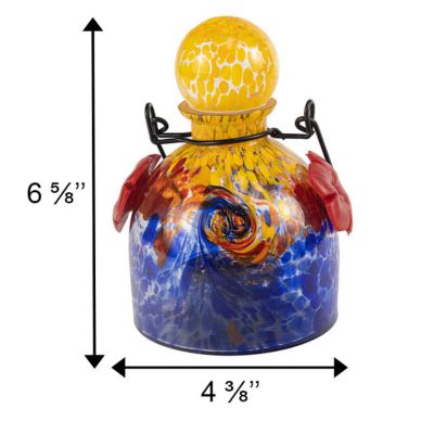 Image showing  LunaLite Bell Hummingbird Feeder, Orange/Blue