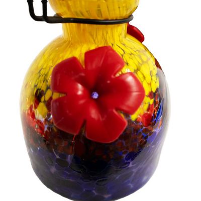 Image showing  LunaLite Bell Hummingbird Feeder, Orange/Blue