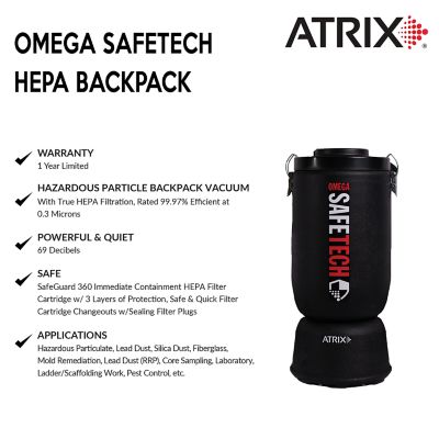 Image showing  Omega SafeTech HEPA Backpack Vacuum