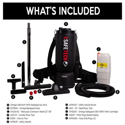 Image showing  Omega SafeTech HEPA Backpack Vacuum