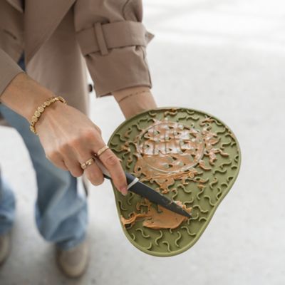 Image showing  Enrichment Lick Mat Avocado - Grooved Dog Feeding Pad