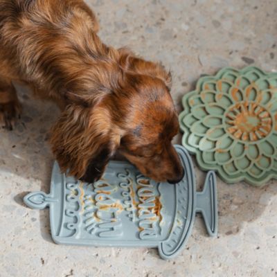 Image showing  Enrichment Lick Mat Grooved Silicone Dog Feeding Dish, G0871789002062