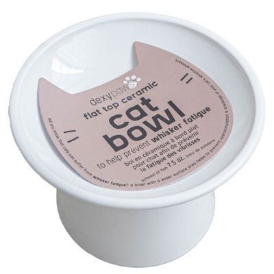 Dexypaws Flat Top Ceramic Bowl For Cats - 7.5 oz. Capacity