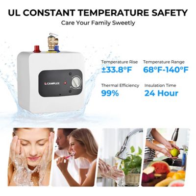 Image showing  1.3 Gallon Mini Tank Electric Water Heater 1.44kW 120V