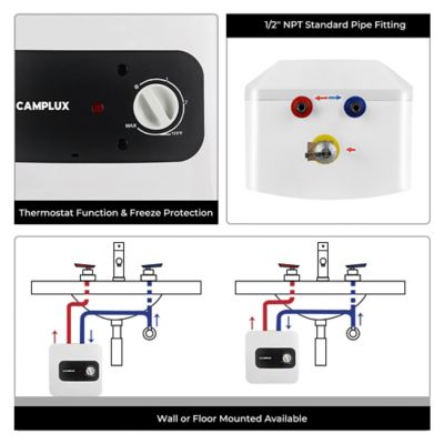 Image showing  2.5 Gallon Mini Tank Electric Water Heater 1.44kW 120V
