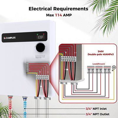 Image showing  24 kW 240 V Tankless Electric Water Heater
