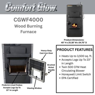 Image showing 5 th Comfort Glow 180,000 BTU Comfort Glow Wood Furnace With Blower Limit Switch