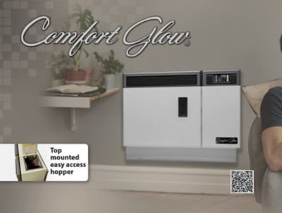 Image showing 7 th Comfort Glow 1000 sq. ft. Wall-Mount Pellet Stove, 28 lb. Hopper Size, WMPS7000