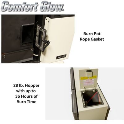 Image showing 8 th Comfort Glow 1000 sq. ft. Wall-Mount Pellet Stove, 28 lb. Hopper Size, WMPS7000