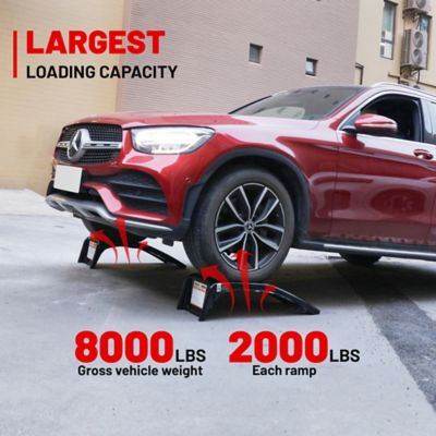 Image showing  4 Ton, 8000 lb., Solid Steel Car Ramp Set