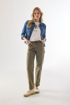 Martha Stewart Women's Straight Leg Fit Mid-Rise Garden Work Pants