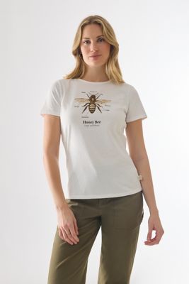 Martha Stewart Women's Moisture-Wicking Graphic Round Neck Short-Sleeve T-Shirt