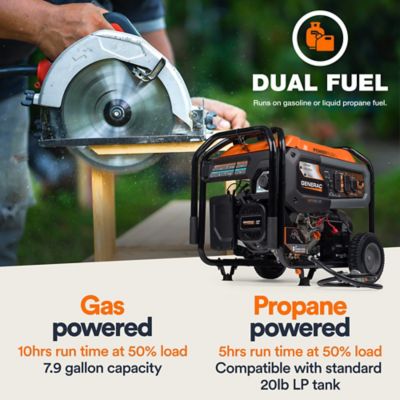 Image showing  7,500-Watt Dual-Fuel 8011 GP7500E Compatible Portable Generator