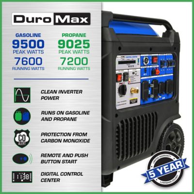 Image showing  9,500-Watt Dual-Fuel Portable Inverter Generator, CO Alert