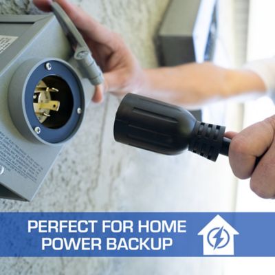 Image showing  50 ft. Outdoor/Indoor 30A 10 Ga. L14-30 Heavy-Duty Generator Power Cord for Home Power Backup