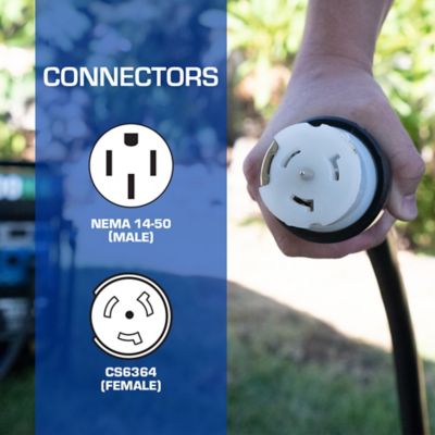 Image showing  50 ft. Outdoor/Indoor 50A 6 Ga. 14-50 CS6364 Heavy-Duty Generator Power Cord for Home Power Backup