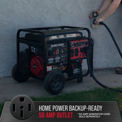 Image showing  13,000-Watt Dual-Fuel Portable Generator, CO Alert