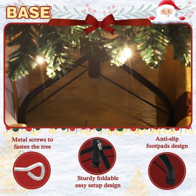 Image showing 5 th Veikous 6.5 ft. Pre-Lit LED Pencil Slim Artificial Christmas Tree with Warm White Light, Green