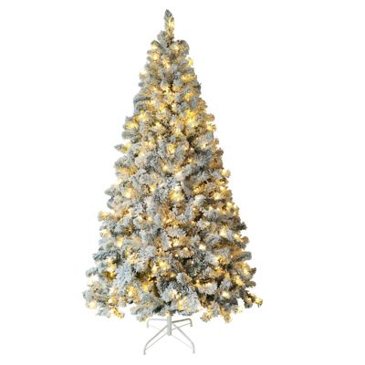 VeikousArtificial Christmas Tree with Color Changing LED Light with Flocked Pine Pre-Lit, HP1001-09-2