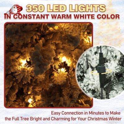 Image showing Artificial Christmas Tree with Color Changing LED Light with Flocked Pine Pre-Lit, HP1001-09-2