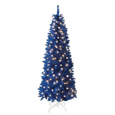 VeikousHoliday Pre-Lit LED Artificial Christmas Tree Pencil with Warm White Lights