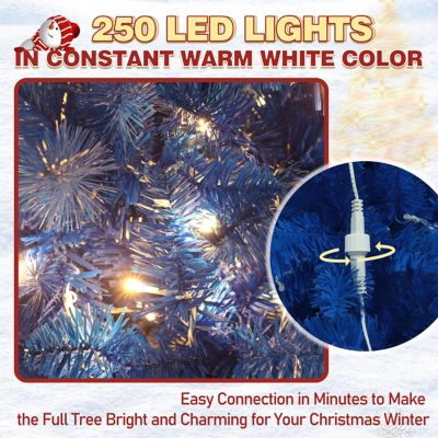 Image showing Holiday Pre-Lit LED Artificial Christmas Tree Pencil with Warm White Lights