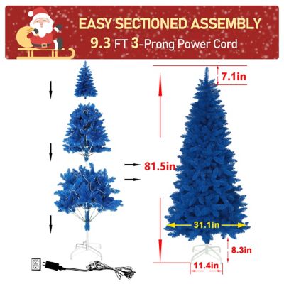 Image showing 7 th VeikousHoliday Pre-Lit LED Artificial Christmas Tree Pencil with Warm White Lights