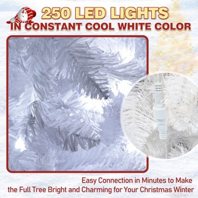 Image showing  6.5 ft. Pre-Lit LED Pencil Slim Artificial Christmas Tree with Cool White Light, White