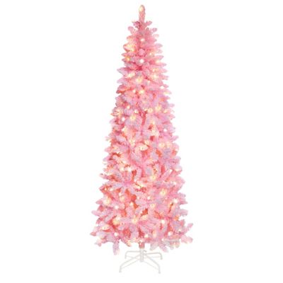 VeikousPencil Artificial Christmas Trees with Clear LED Lights