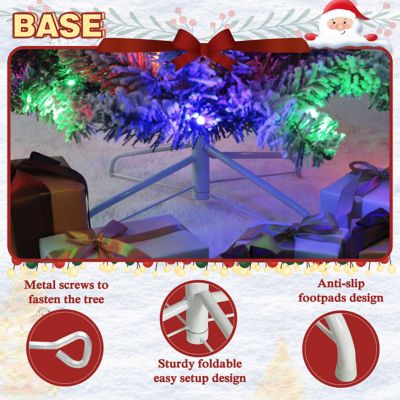 Image showing 5 th VeikousPre-lit Christmas Tree Artificial Flocked with Metal Stand for Holiday