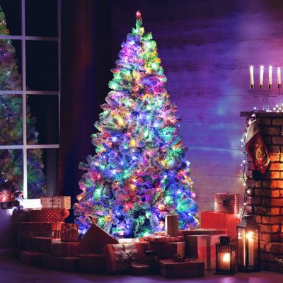 Image showing 6 th VeikousPre-lit Christmas Tree Artificial Flocked with Metal Stand for Holiday