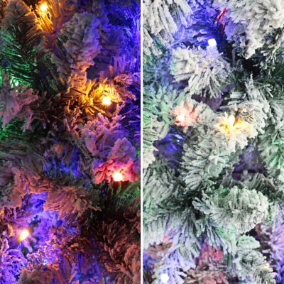 Image showing 8 th VeikousPre-lit Christmas Tree Artificial Flocked Slim Pencil with Lights