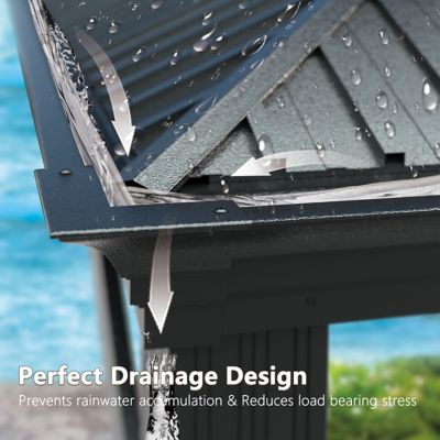 Image showing  20 W x 14 D ft. Hardtop Gazebo Aluminum Double Roof Gazebo with Netting