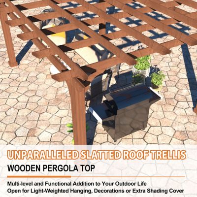 Image showing  Outdoor Pergola Wood Gazebo Grape Trellis with Stable Structure