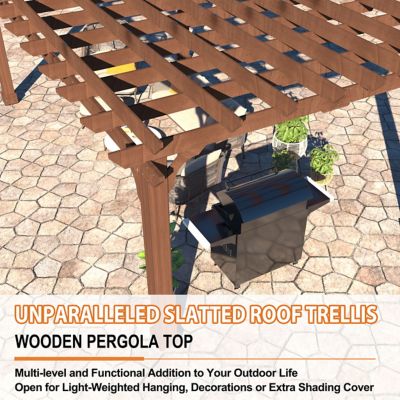 Image showing  Outdoor Pergola Wood Gazebo Grape Trellis with Stable Structure