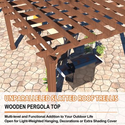 Image showing  Outdoor Pergola Wood Gazebo Grape Trellis with Stable Structure