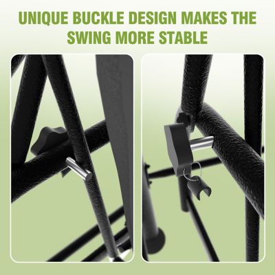 Image showing 7 th Veikous 3-Person Patio Swing With Converting and Adjustable Canopy and Thickened Cushions