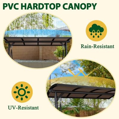 Image showing 5 th Veikous 3-Person Porch Swing Patio Chair Outdoor with Adjustable Polycarbonate Canopy