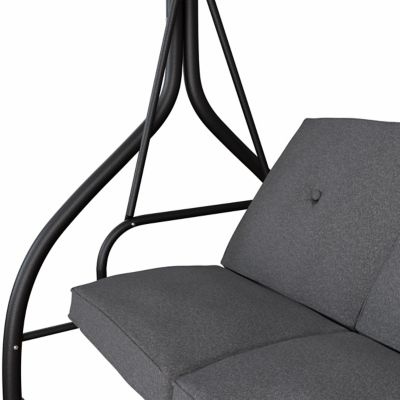 Image showing 8 th Veikous 3-Person Porch Swing Patio Chair Outdoor with Adjustable Polycarbonate Canopy