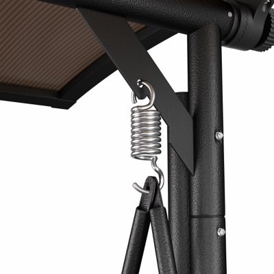 Image showing 9 th Veikous 3-Person Porch Swing Patio Chair Outdoor with Adjustable Polycarbonate Canopy