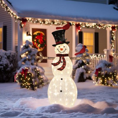 Image showing  Outdoor Holiday Lighted Snowman Christmas Yard Decoration with Warm LED Light