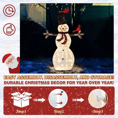 Image showing  Outdoor Holiday Lighted Snowman Christmas Yard Decoration with Warm LED Light