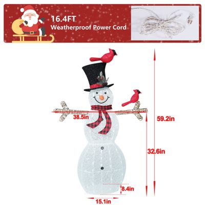 Image showing 5 th Veikous Outdoor Holiday Lighted Snowman Christmas Yard Decoration with Warm LED Light