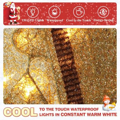 Image showing  5 ft. Nativity Set Outdoor Christmas Holiday Yard Decoration Warm White LED, Gold