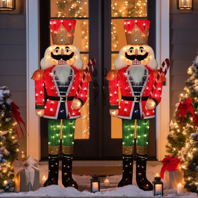 Image showing  5 ft. 3D Nutcracker Outdoor Christmas Holiday Yard Decoration Warm White Light