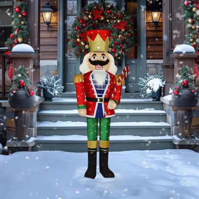 Image showing  5 ft. 3D Nutcracker Outdoor Christmas Holiday Yard Decoration Warm White Light