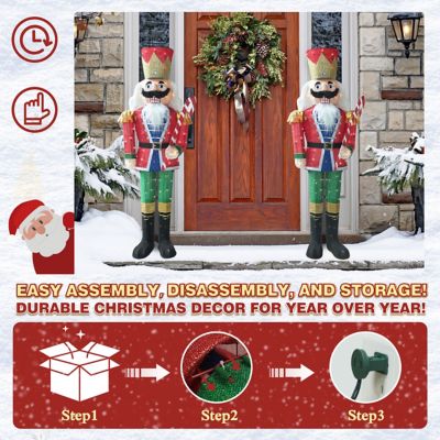 Image showing  5 ft. 3D Nutcracker Outdoor Christmas Holiday Yard Decoration Warm White Light