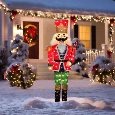 Image showing 8 th Veikous 5 ft. 3D Nutcracker Outdoor Christmas Holiday Yard Decoration Warm White Light